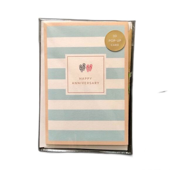 Hallmark Signature Happy Anniversary Beach Pop Up Card NWT 3D - Picture 1 of 2